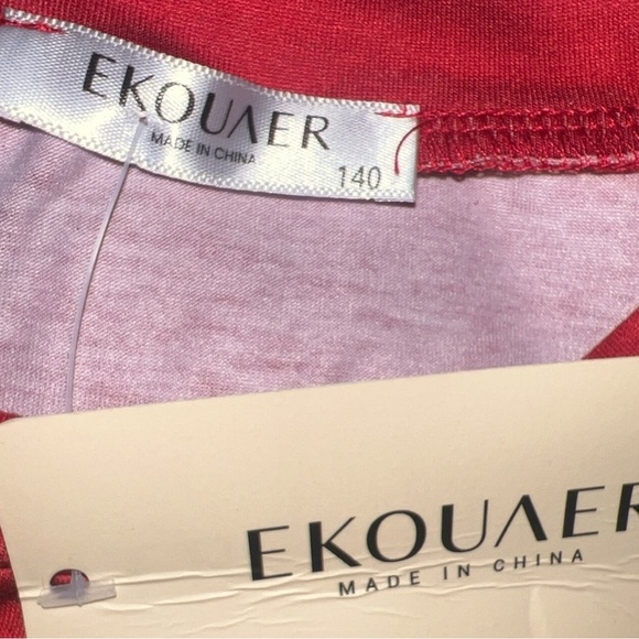 Ekouaer Kids Christmas Snowman/Candycane Pajama Set | Long Sleeve Top & Pants ☃️ - Picture 3 of 5